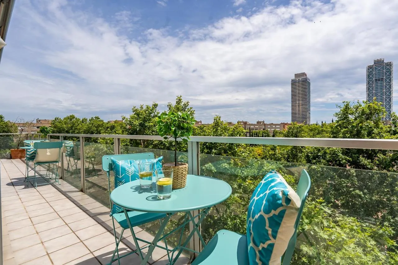 Lodging Apartments Beach Penthouse Near Center With Pool 巴塞罗那
